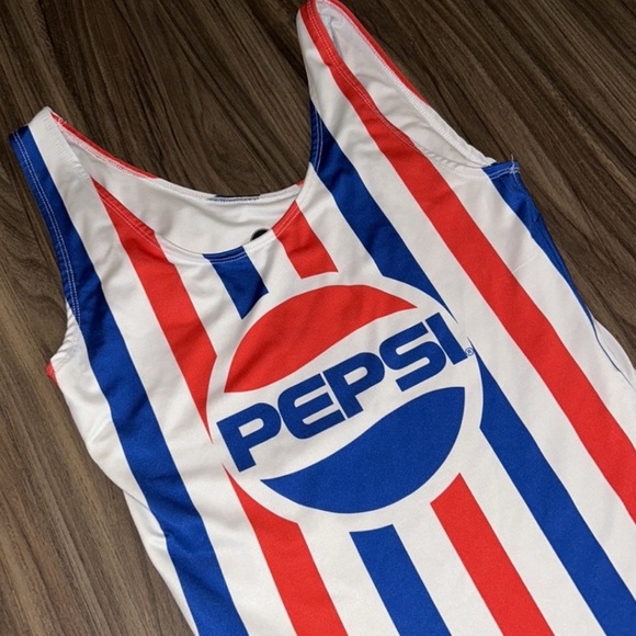 Pepsi Logo One-Piece with Bold Stripes - Picture 2 of 5